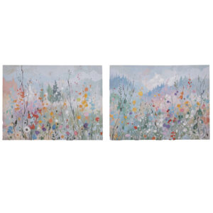 Set 2 lienzos paisaje 30%pintado a mano 80x3x60 cm