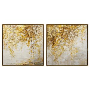 Set 2 cuadros paisaje 80%pintado a mano 60x4x60 cm