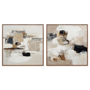 Set 2 cuadros 80% pintado a mano 60x4x60 cm