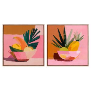 Set 2 cuadros jarrónes 80% pintado mano 60x4x60 cm