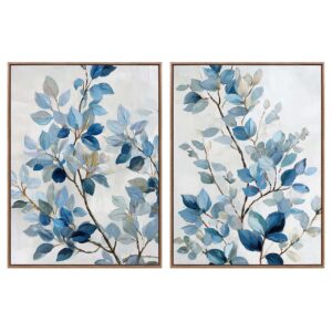 Set 2 cuadros ramas 80% pintado mano 60x4x80 cm