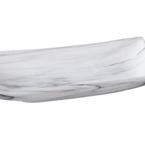 Centro de mesa cerámica blanco gris 38x18x5 cm
