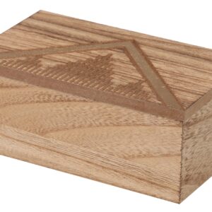 Caja madera tallada natural 17x10x7 cm
