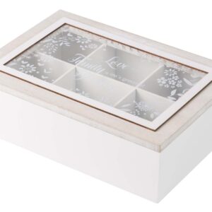 Caja arbol natural blanco 26x8x18 cm