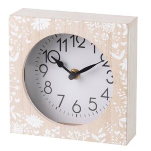 Reloj arbol natural blanco 15x5x15 cm