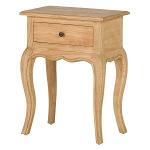 Mesita de noche madera mindi marrón 45x30x61 cm