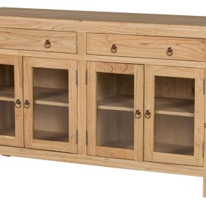 Aparador madera mindi cristal marrón 140x40x82 cm