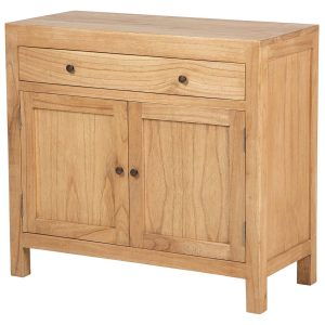 Cabinet 1 cajón 2 puertas madera mindi 90x40x82 cm