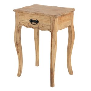 Mesita de noche 1 cajón madera mindi 50x40x70 cm