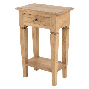 Mesita de noche 1 cajón madera mindi 45x30x70 cm