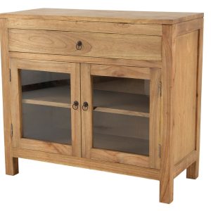 Aparador madera mindi cristal marrón 90x40x82 cm