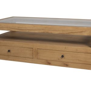 Mesa de centro madera mindi marrón 120x60x45 cm