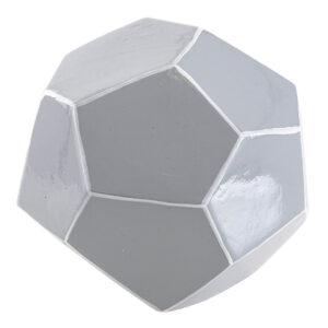 Bola cerámica lacada gris/blanco 15x15x15 cm