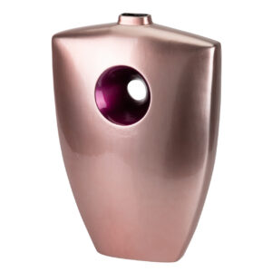 Jarrón cerámica lacada rosa morado 32x13x45 cm
