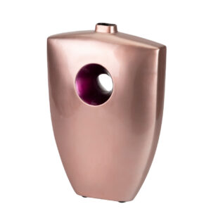Jarrón cerámica lacada rosa morado 27x12x38 cm