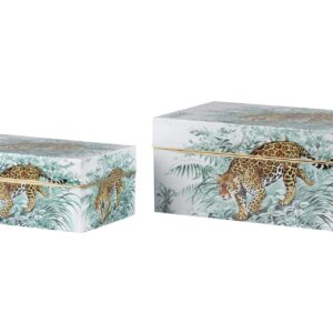 Set 2 cajas leopardo 25x15x11/20x12x8 cm