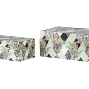 Set 2 cajas leopardo 25x15x11/20x12x8 cm