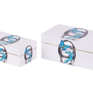 Set 2 cajas retrato 25x15x11/20x12x8 cm