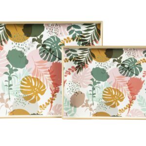 Set 2 bandejas floral 48x35x4/40x26x4 cm
