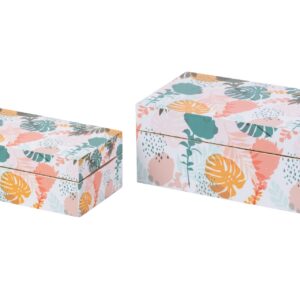 Set 2 cajas floral 25x15x11/20x12x8 cm