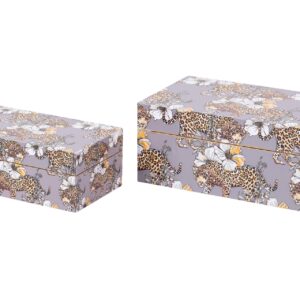 Set 2 cajas leopardo 25x15x11/20x12x8 cm