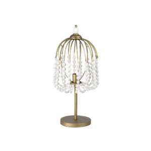 Lámpara sobremesa bolas metal madera 32x32x70 cm