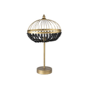Lámpara sobremesa bolas metal madera 45x26x76 cm