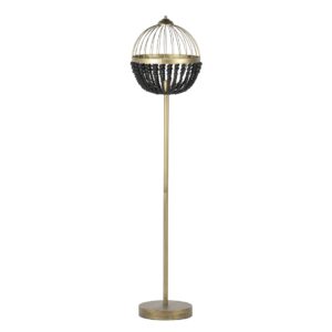 Lámpara de pie bolas metal madera 36x36x160 cm