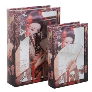 Set 2 cajas libro espejo 21x7x30 / 16x5x24 cm
