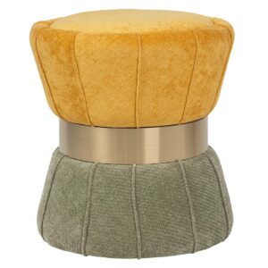 Puff velvet verde amarillo 40x40x44 cm