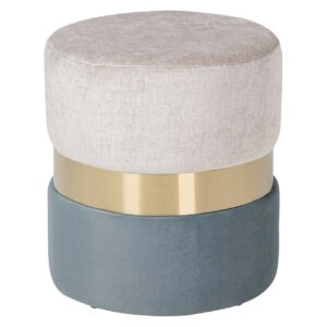 Puff velvet azul gris 40x40x43 cm