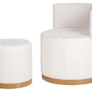 Set butaca y puff lino 61x61x70 40x40x40 cm