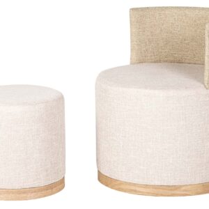 Set butaca y puff lino 61x61x70 40x40x40 cm