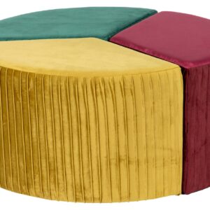Set 3 puffs velvet 38x30x40 cm