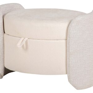 Puff chenilla beige 70x54x48 cm