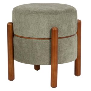 Puff madera chenilla verde 40x40x45 cm