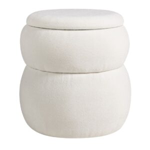 Puff chenilla beige 40x40x43 cm