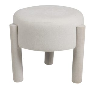 Puff chenilla beige 40x40x35 cm