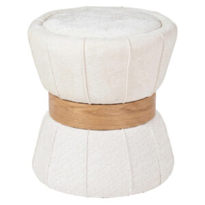 Puff chenilla beige 40x40x44 cm