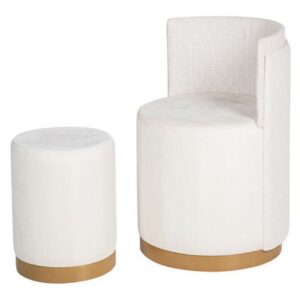 Set butaca y puff chenilla 61x61x70 40x40x40 cm