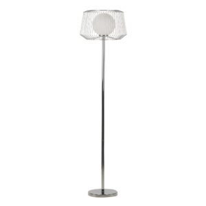 Lámpara de pie metal plateado blanco 40x40x162,5 cm