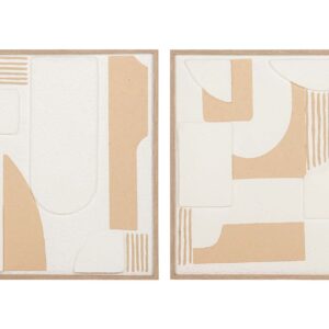 Set 2 cuadros papel arroz con relieve 60x3x60 cm