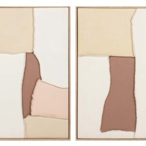Set 2 cuadros 50% pintado a mano 60x3x80 cm