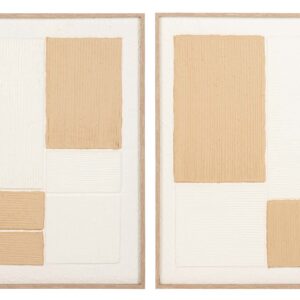 Set 2 cuadros papel arroz con relieve 60x3x80 cm