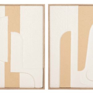 Set 2 cuadros papel arroz con relieve 50x3x70 cm