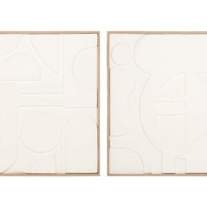 Set 2 cuadros papel arroz con relieve 80x3x80 cm
