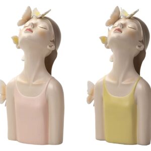 Busto niña mariposas resina surtidos 14x12x27 cm