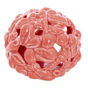 Bola portavelas conchas porcelana 13x13x12 cm