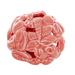 Bola portavelas conchas porcelana 9x9x8 cm