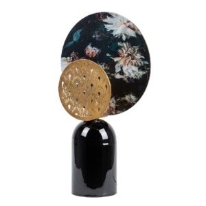 Lámpara mesa metal negro dorado 36x14x61 cm